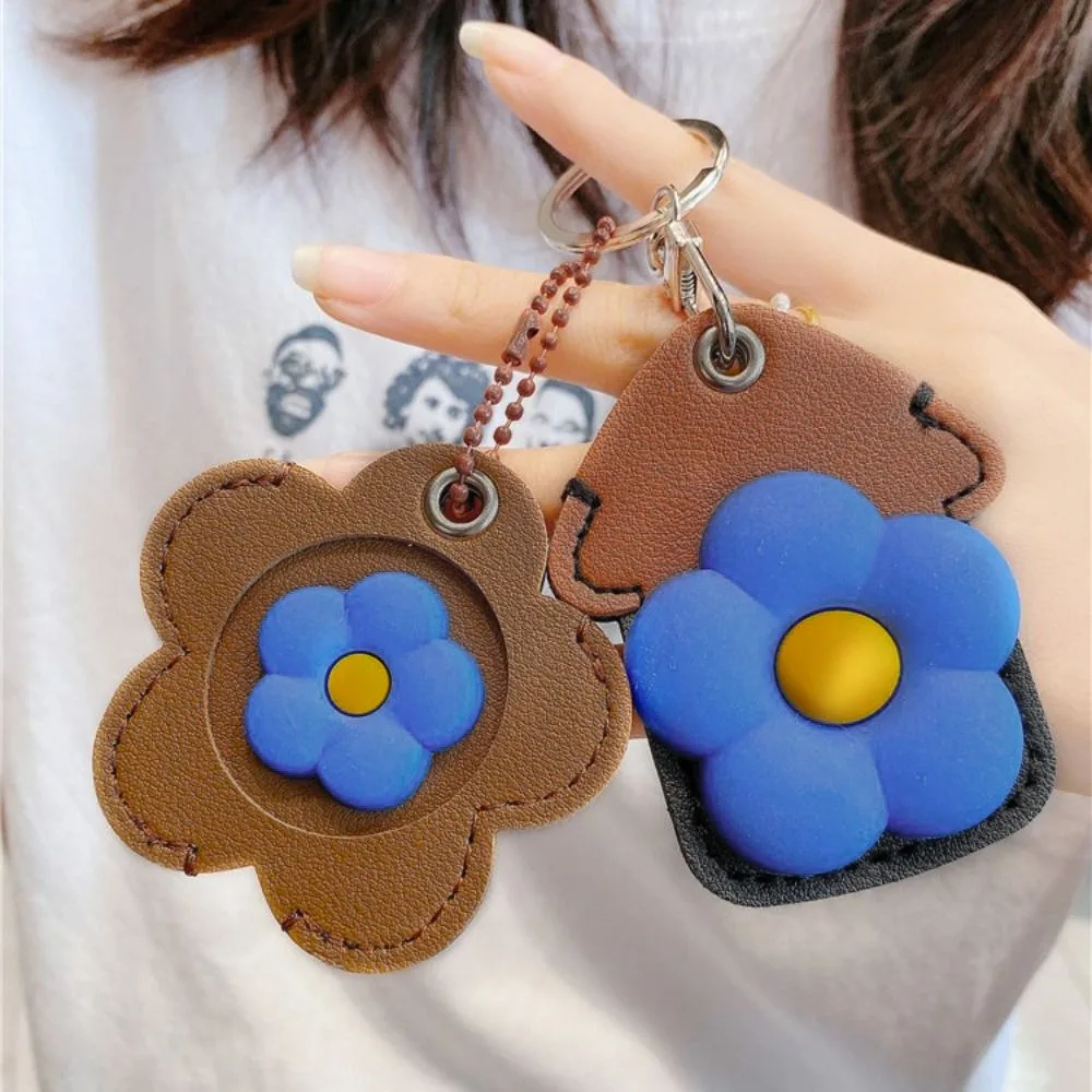 

Funny Protective Case Flower Keychain Cute Soft House Keyring Card Key Holder Pendant Flower Key Cover Cap Couple