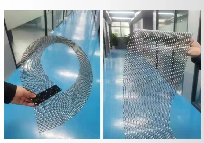Wholesale Full Color Holographic Transparent Film LED Screen P16 Video Wall Display