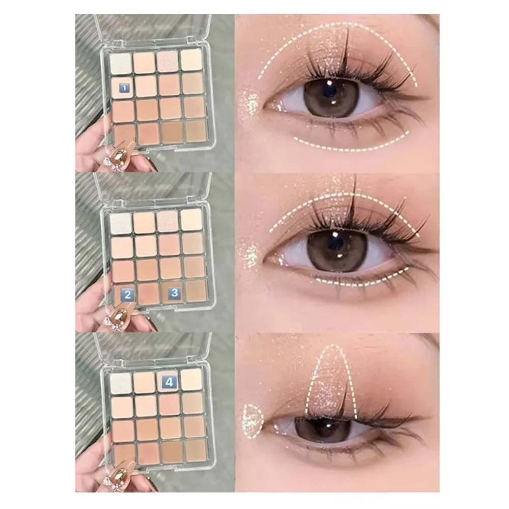 New 16 Colors Eyeshadow Palette Neon Warm Blendable Matte Eyeshadow Palette Nude Pigment Sequins Eyeshadow Eye Makeup Tool