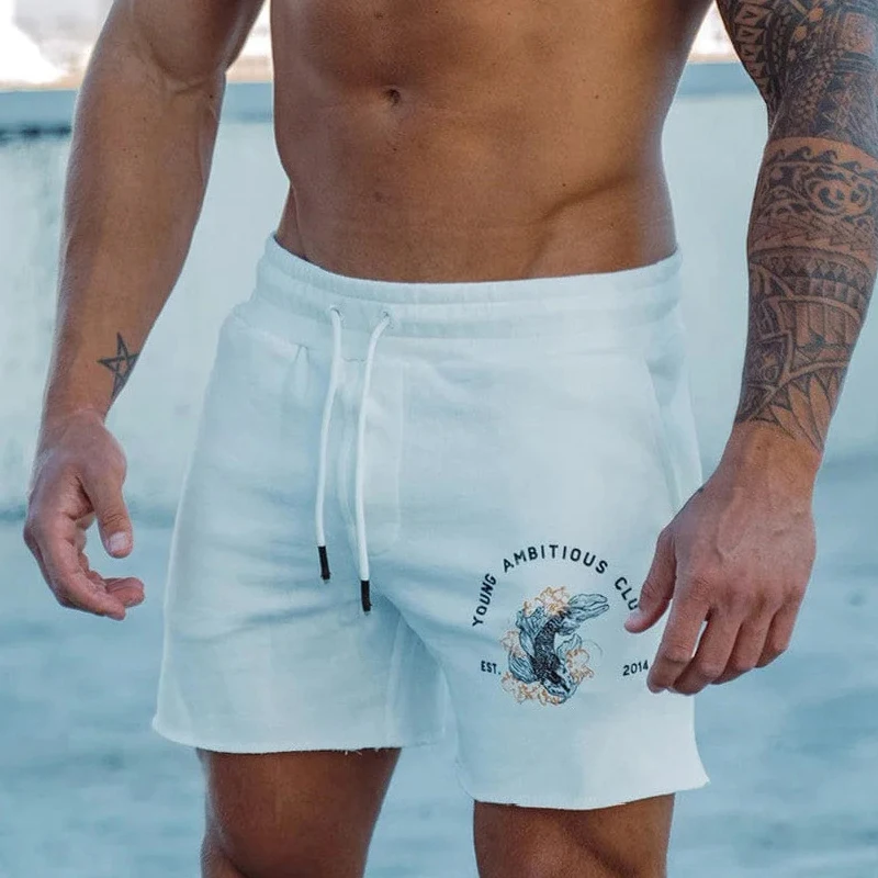 Men's Shorts New Summer Gym Fitness Cotton Shorts American Style Casual Shorts Outdoor Basketball Training Pant Beach Pant