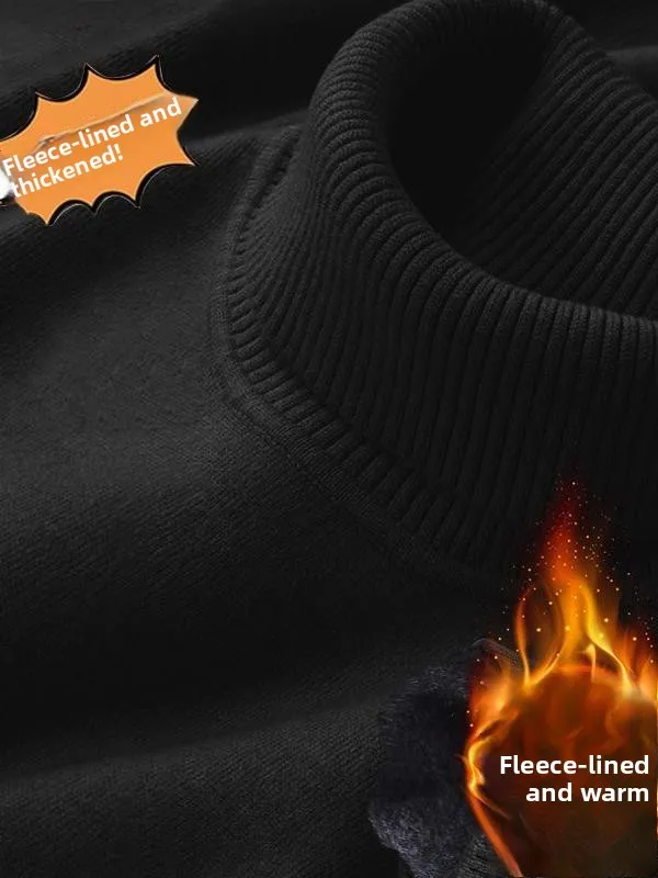 Suéter de Cuello Alto para Hombre, For de Felpa, ueso, Estilo Coreano, Csa de Invierno, Abrigo Cálido