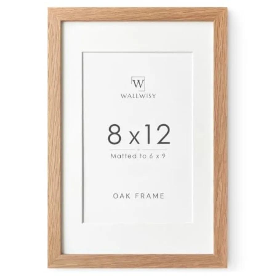 Solid Oak 8x12 Picture Frame with Mat