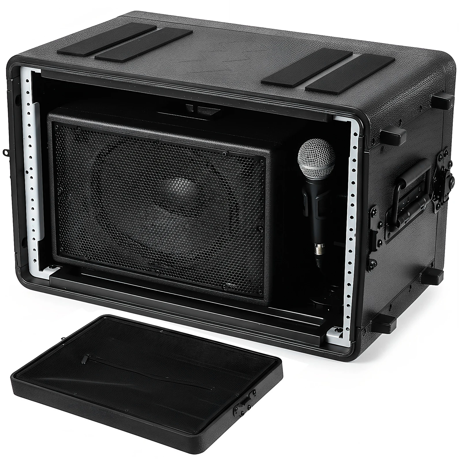 

PE Plastic Audio Amplifier Organizer Waterproof Amplifier Sequencer Box Shock Resistant for Stage Lighting Control Equipment