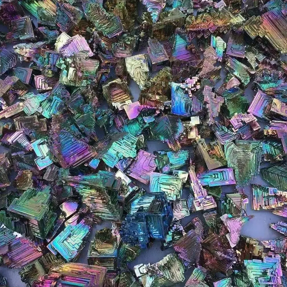 Stone Crafts Natural Bismuth Mine Carved Handmade Castle Ore Specimens Rough Natural Strange Stone Ornaments Teaching Samples