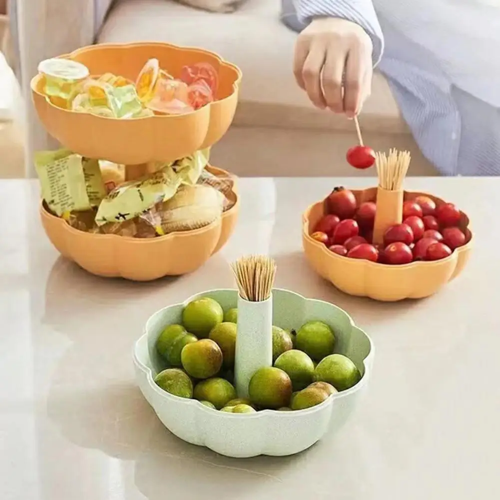 

Adjustable Lid Fruit Bowl Pumpkin-shaped Serving Bowl Halloween Pumpkin Snack Holder with Lid for Fall for Snacks for Halloween