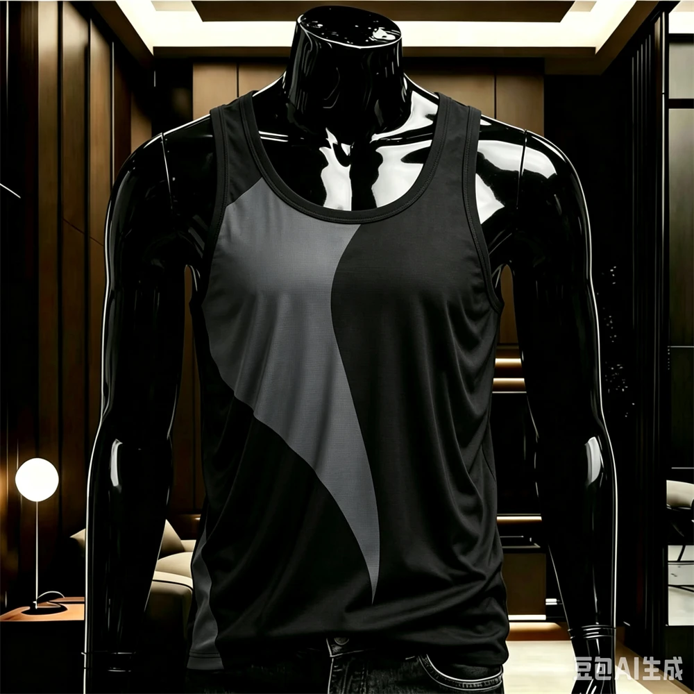 Colorful Geometric Print Men's Tank Top Summer Breathable Sleeveless Shirt Casual Loose Man Vest Fashion Quick Dry Tee Singlets
