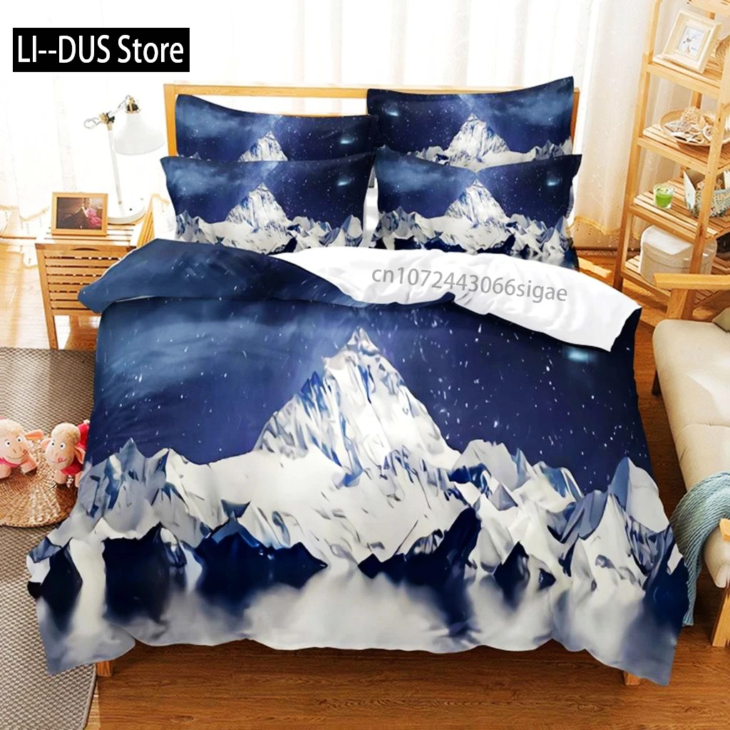 Snow Scene Bedding Set Duvet Cover Sets 3d Bedding Digital Printing Queen Size Bedding Set Fashion Design 4