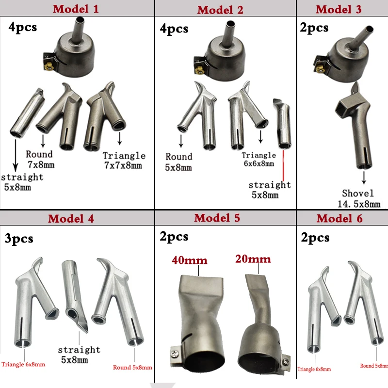 

Round Welding Nozzle Tracking Nozzle 5MM Round Quickly Welding Nozzle With 7mm Triangle Welding Nozzle For Hot Air Welder