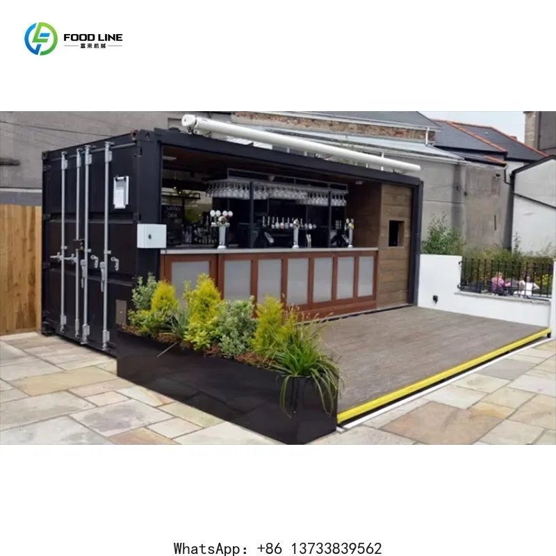 Customized 20-Foot container bar restaurant with fully equipped container kitchen