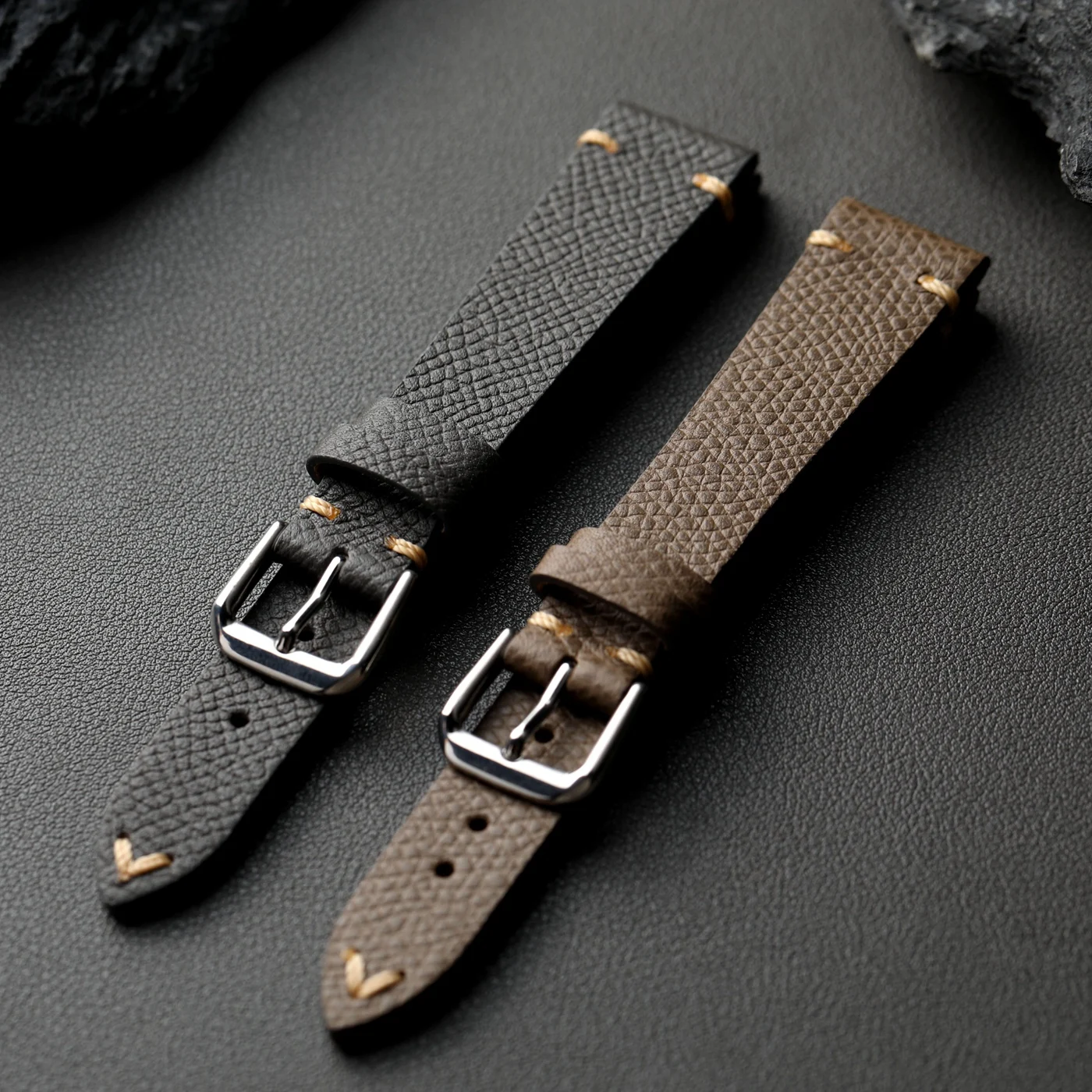 Handmade top layer cowhide strap, 17 18MM soft genuine leather strap, buckle size 14mM thin vintage bracelet
