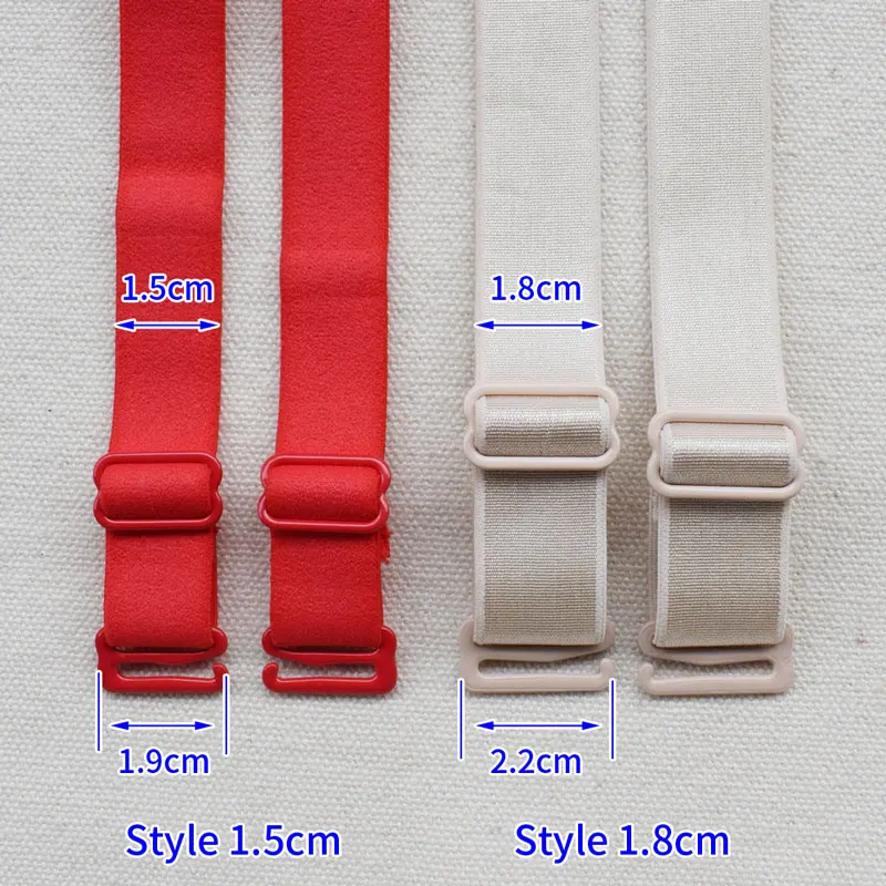 2 pairs 60cm Shoulder Bra Straps Replacement 15mm 18mm Width Elastic Adjustable Removable Multi Color Lady Bra Accessories