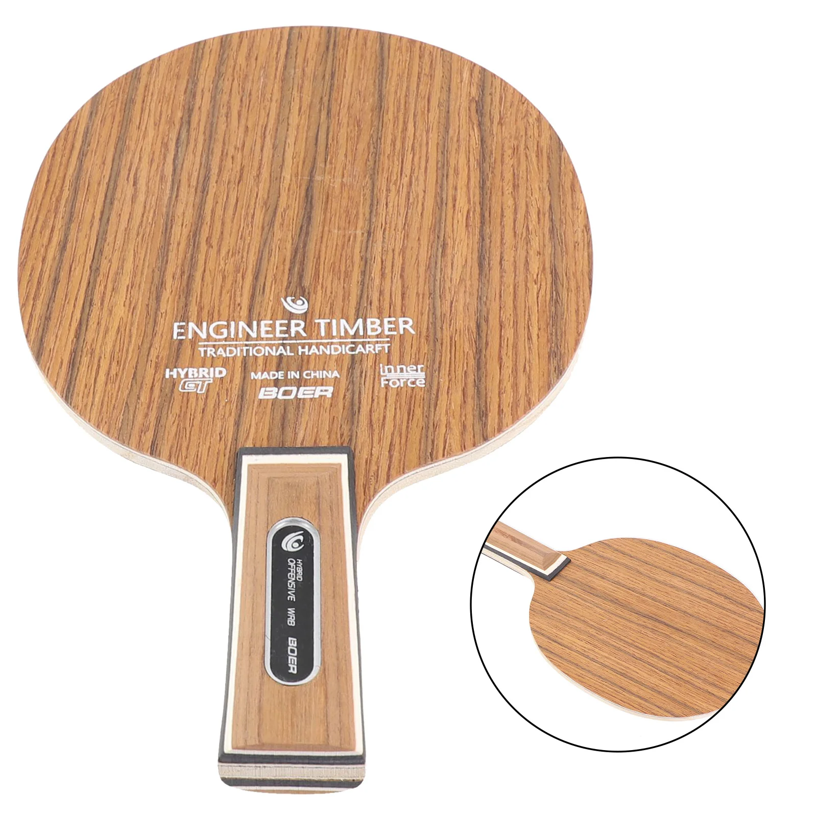 Quality Practical Bottom Plate Table Tennis Racket Useful Black+Yellow Blade Dalbergia Ebony Functional Paddle