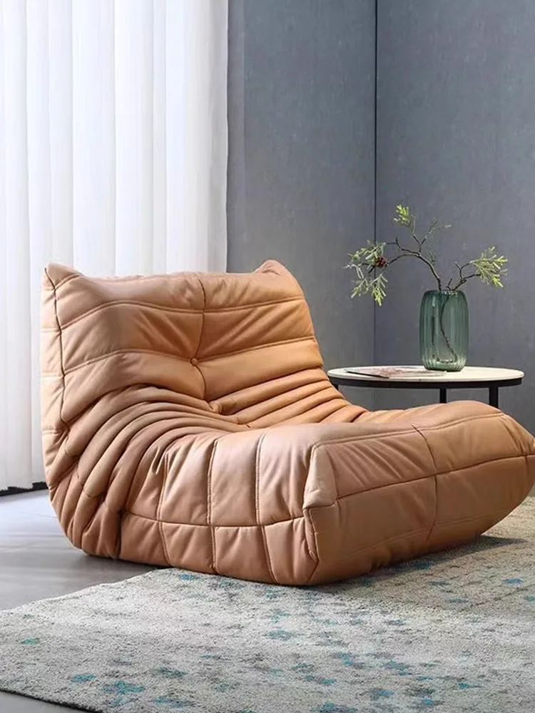 Caterpillar lazy sofa living room can sleep and lie on the balcony bedroom single person sofa togo cream wind living room sofa