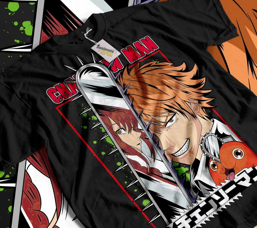 Denji T-Shirt Anime Dark Chainsaw Man Makima Power Unisex Shirt Soft Tee