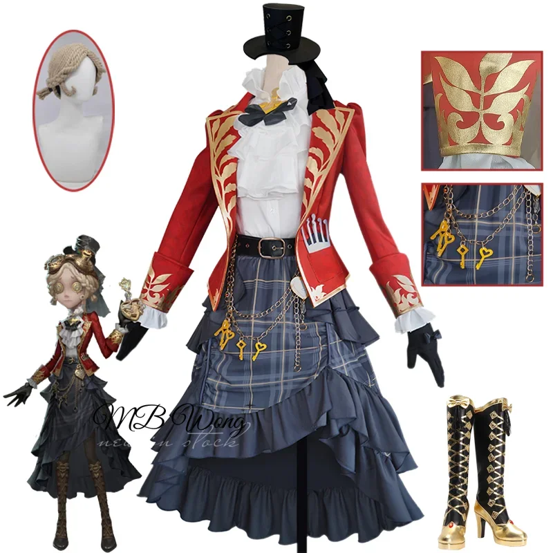 

Game Identity V Mechanic Cosplay Costume Lockheart Cosplay Uniform Wig Shoes Halloween Carnival Party Christmas Role Play Outfit