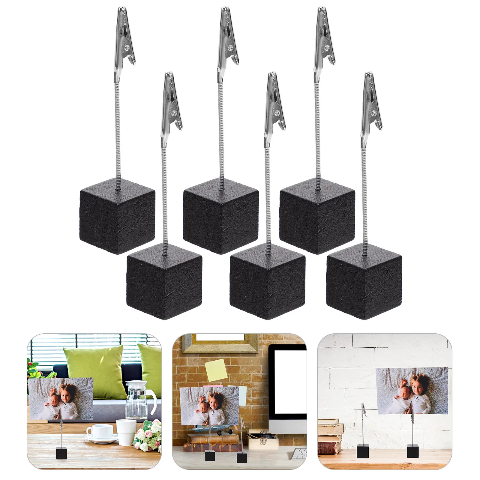 

6Pcs Sturdy Alligator Clip Set Desktop Retro Memo Clips Photo Holder Office Supplies Alligator Note Clip for Students Stationary