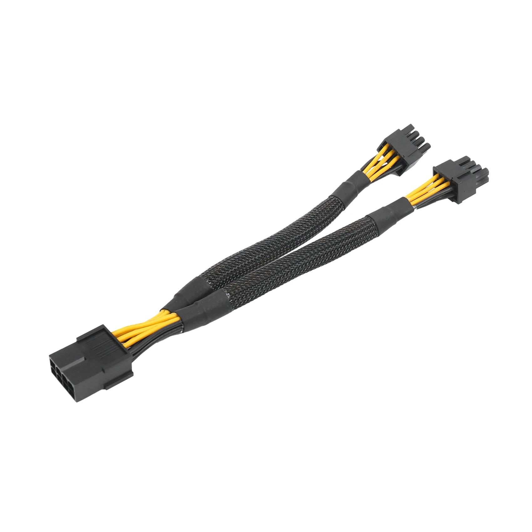 5PCS GPU Pcie 8 Pin Female To Dual 2X 8 Pin(6+2)Male PCI Express Power Adapter Braided Y-Splitter Extension Cable,20Cm-BCBW
