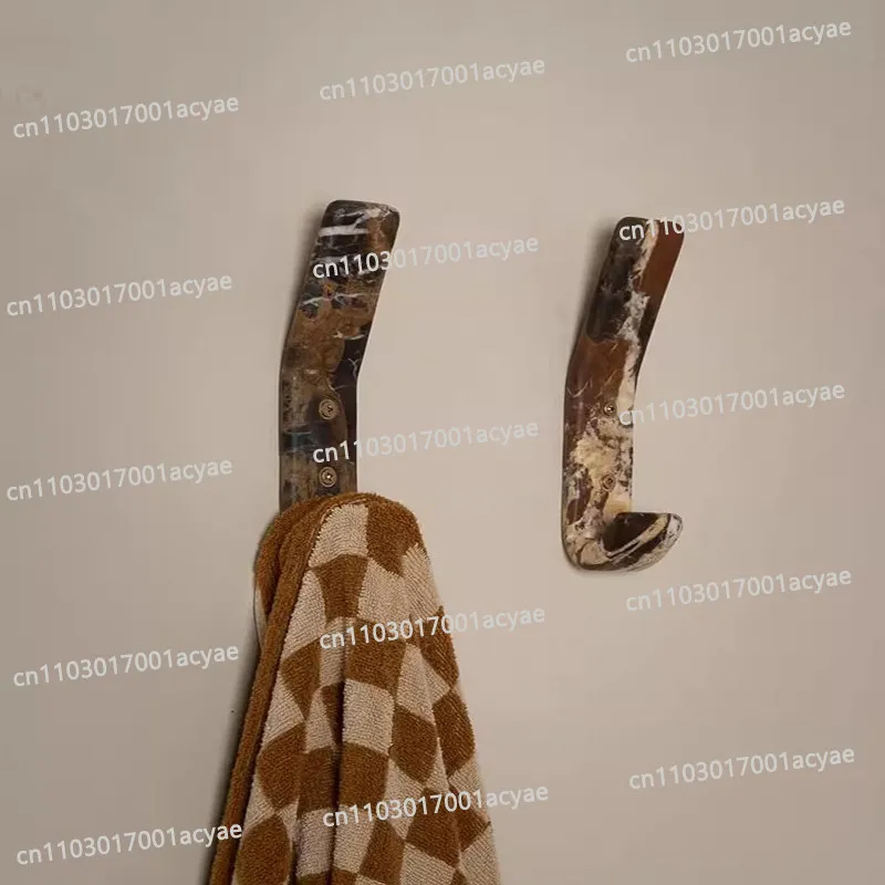 High-end light luxury decorative hook for entryway and bathroom, natural marble coat hook, length 18*width 3.8cm