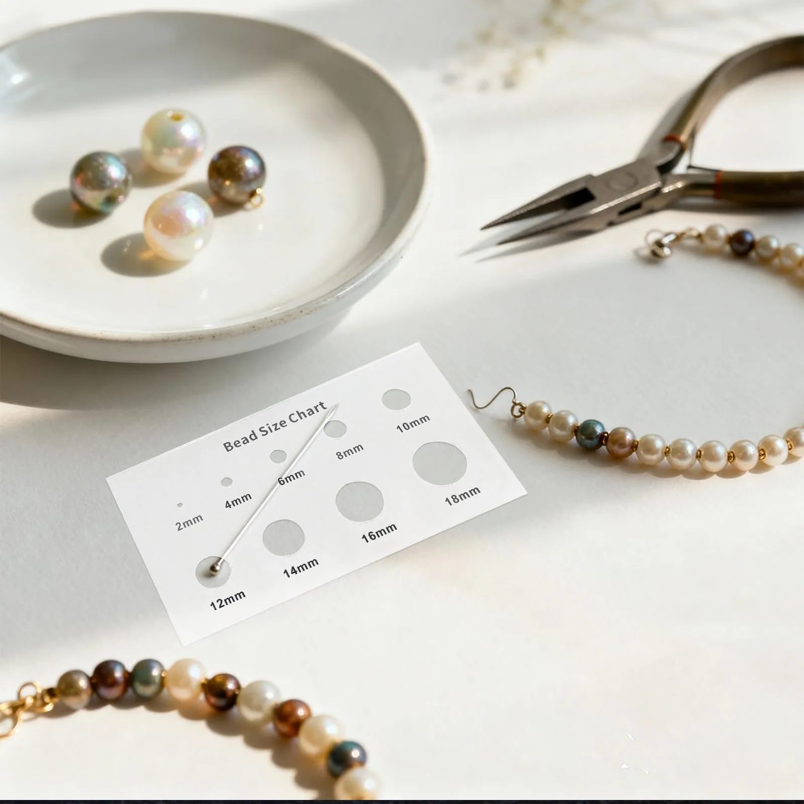 Jewelry Bead Sizer Acrylic Measuring Tool Beads 2 4 6 8 10 12 14 16 18Mm Rhinestone Size Template Board Precise for Crafting