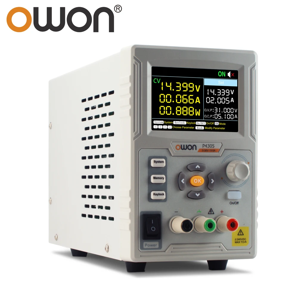 OWON P4603 60V 3A 180W P4305 30V 5A 150W 1CH Liner DC Power Supply Single Channel CC CV 1mV/1mA Regulated Switching Power Source