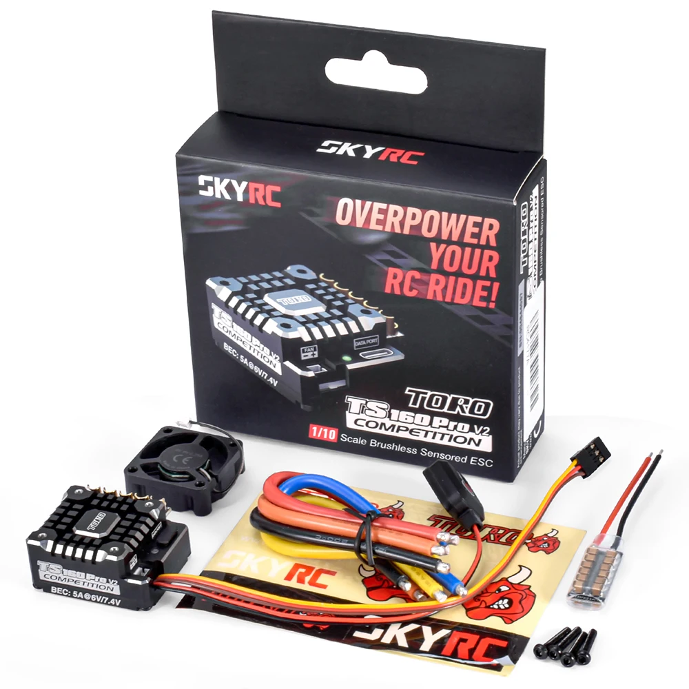 SKYRC 160A Brushless ESC 2-3S 5A@6V/7.4V TS160A PRO V2 Brushless Sensored ESC APP Program For RC 1/10 Touring Car Buggy Crawler