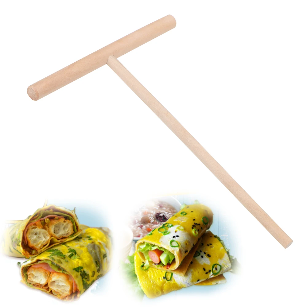 Esparcidor de masa para panqueques, herramientas de cocina caseras de madera, crepé especial chino, herramienta para hacer panqueques