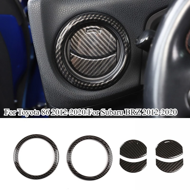 

ABS Carbon Fiber For Toyota 86 GT86/Subaru BRZ 2012-2020 Car Dashboard Side Air Vent Decoration Ring Cover Trim Auto Accessories