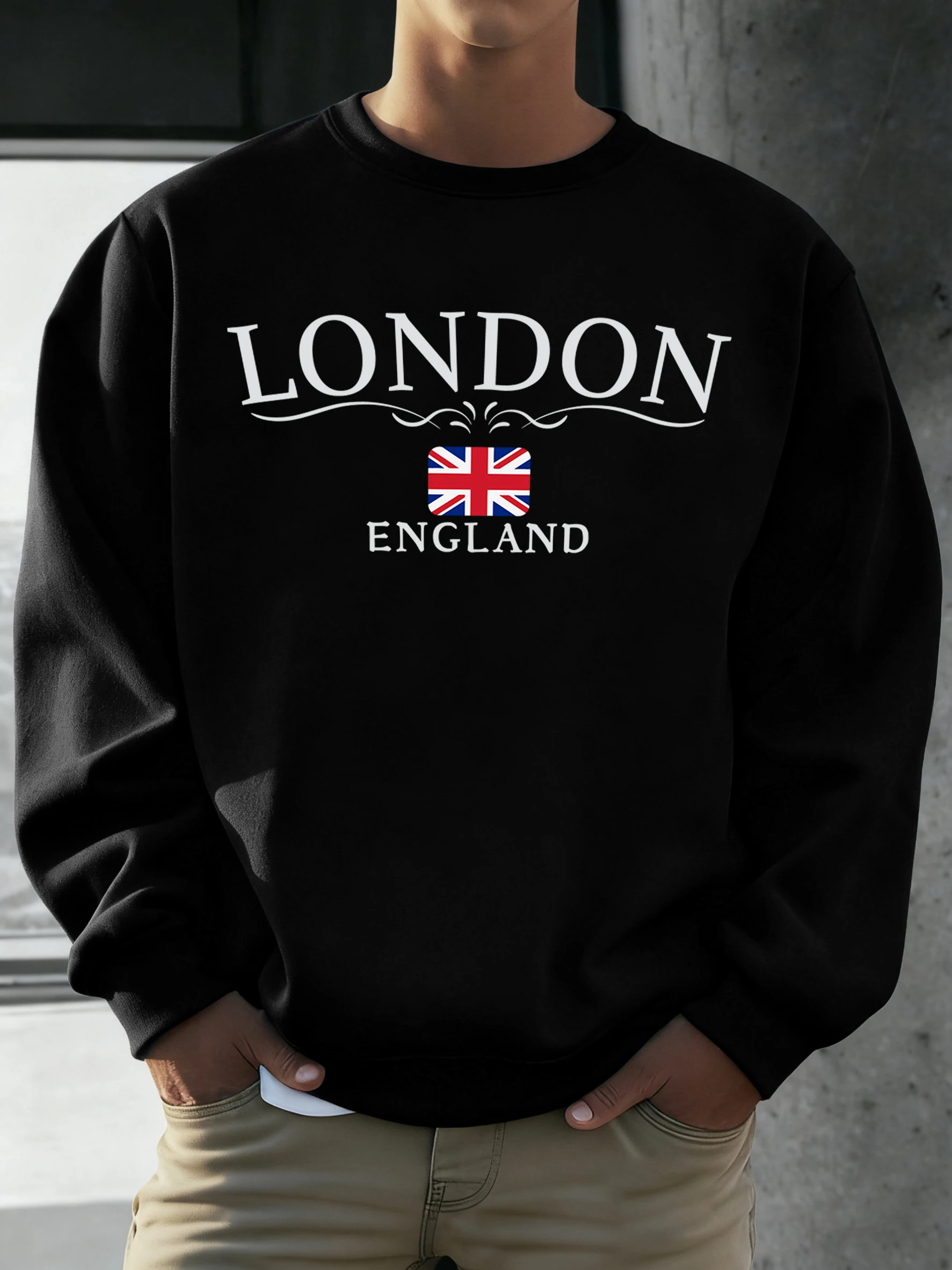London England Flag Print Swea - Winter Clothing London review and price