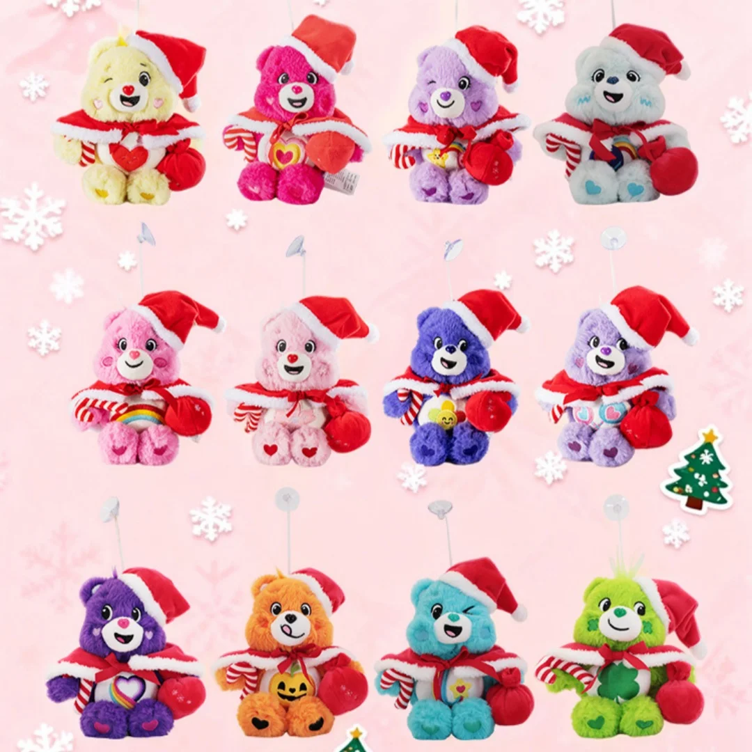 Care Bears 20cm Suction Cup Plush Pendant Santa Hat Scarf Bear Ornament Home Car Decor Xmas Hanging Doll Gift Christmas Decorati