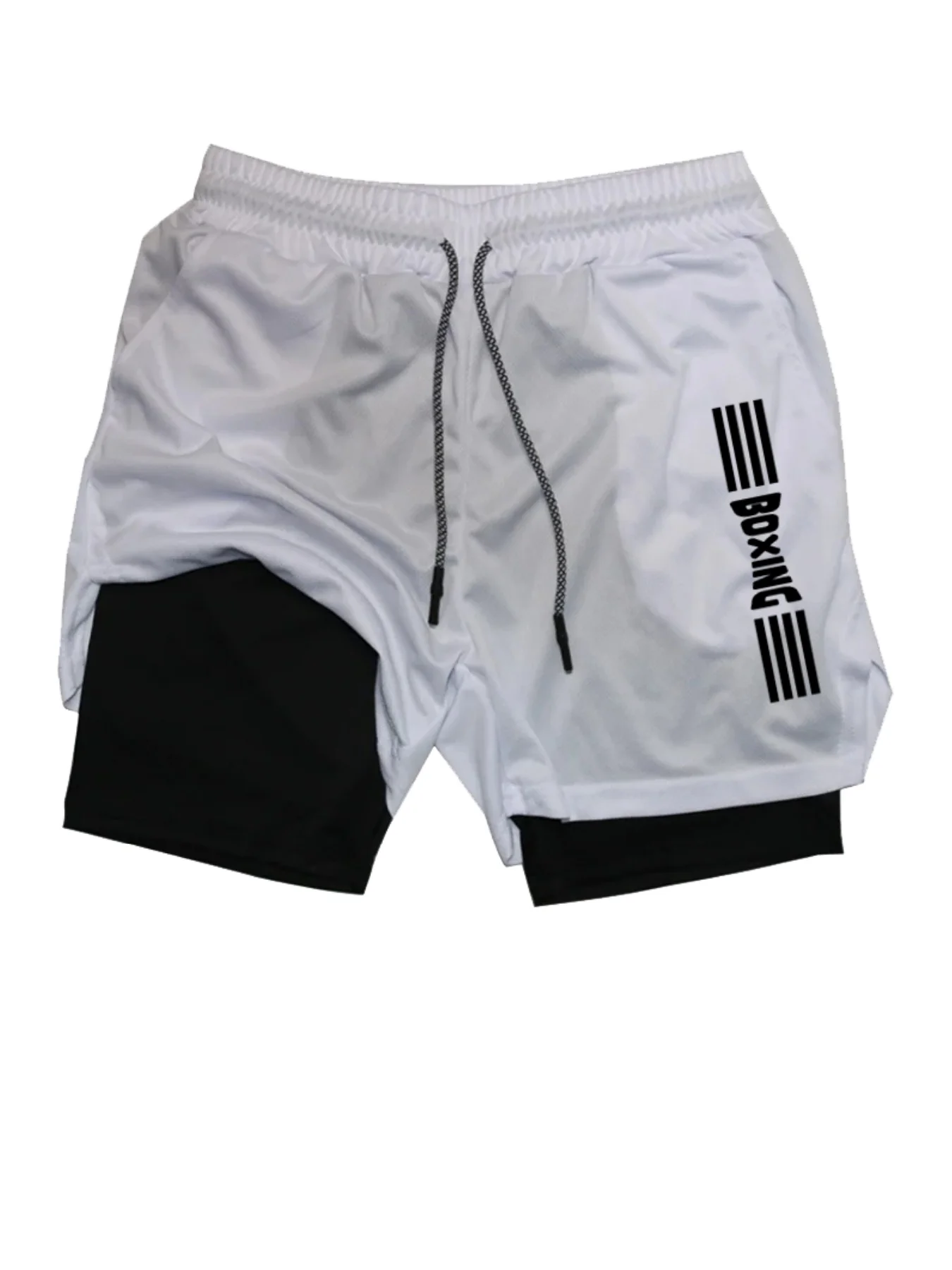 

Men's 2-in-1 Boxing Training Shorts – Quick-Dry Athletic with Built-in Compression Liner for Gym MMA and Fitness Workout