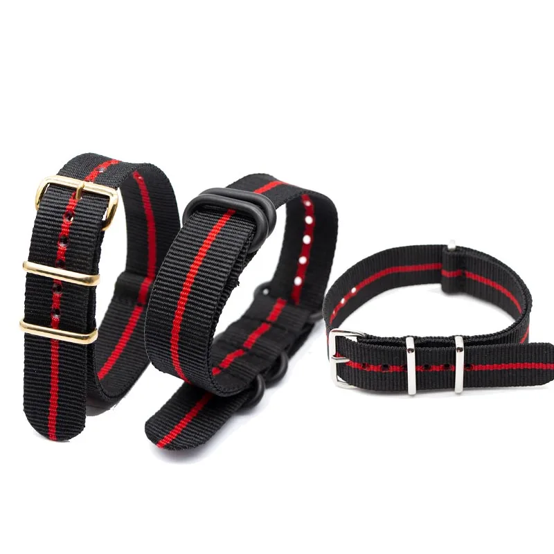 Hot Soft Breathable Nylon Strap Watch Replacement Belt Men's 18mm 20mm 22mm 24mm Sports Watch Band for Adjustable Buckle