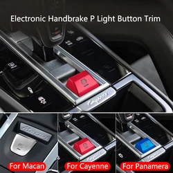 Car Styling For Porsche Macan Panamera Cayenne 2018 2019 2020 2021 Electronic Handbrake P Light Button Sequin Protector Sticker
