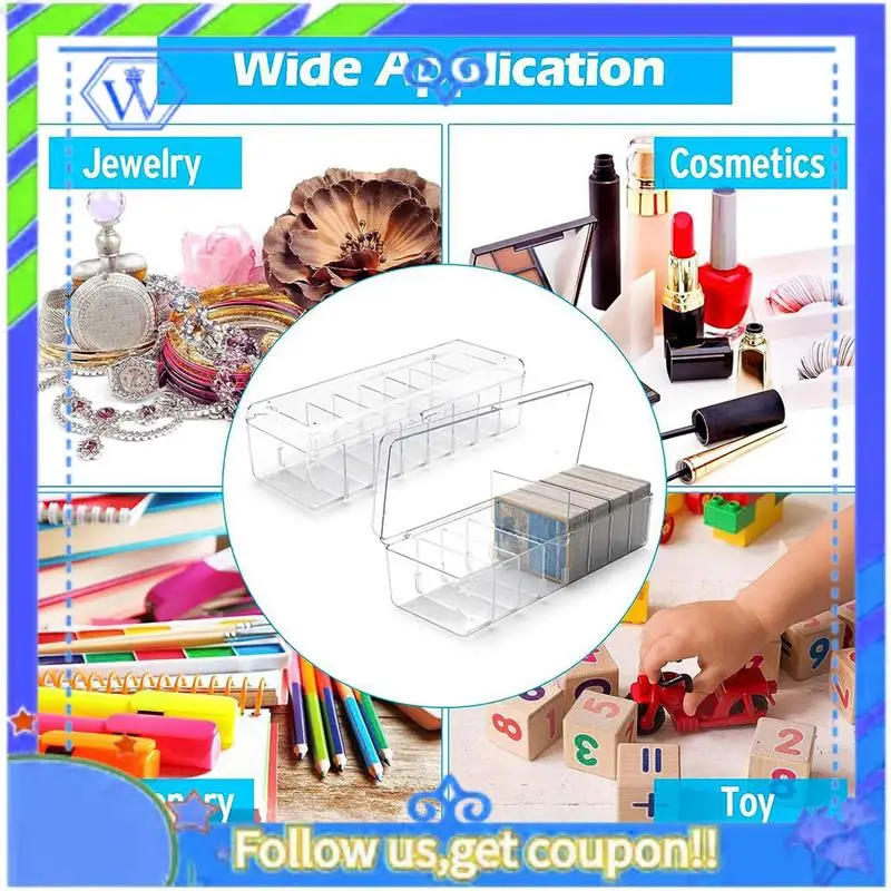 

A55P-4Pcs Trading Card Storage Box, Card Storage Box Plastic, Trading Card Case With Removable Dividers, For Standard Card
