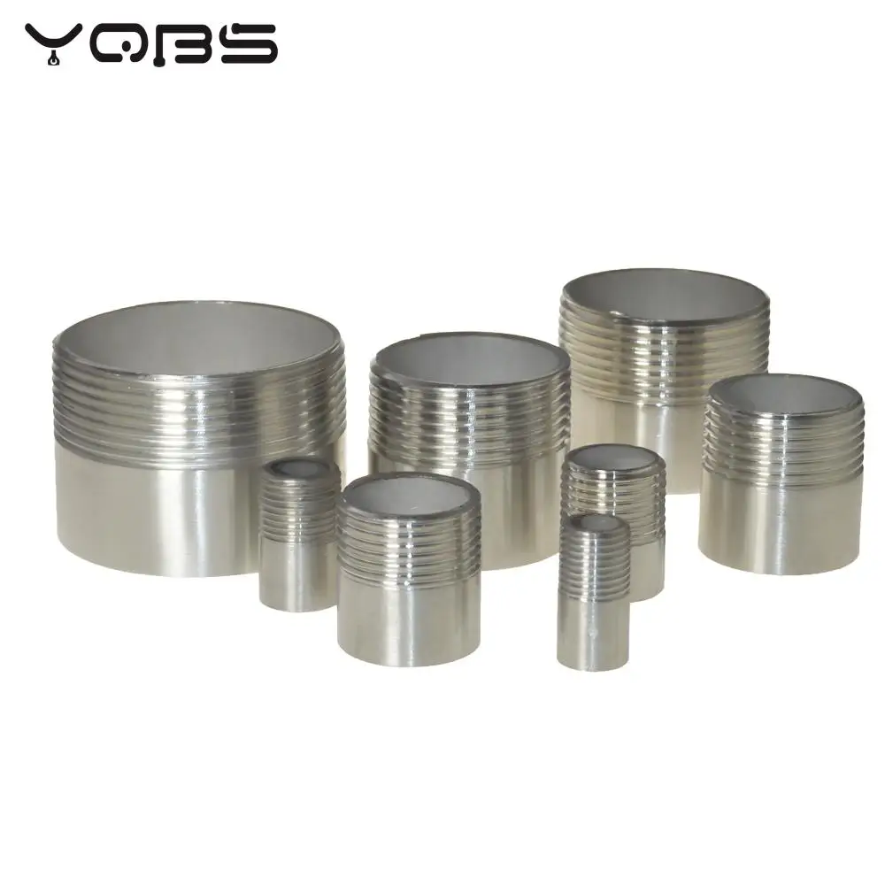 

YQBS BSP Male Equal Straight Welding Nipple Joint Pipe Connection 304 Stainless Steel Connector Fittings