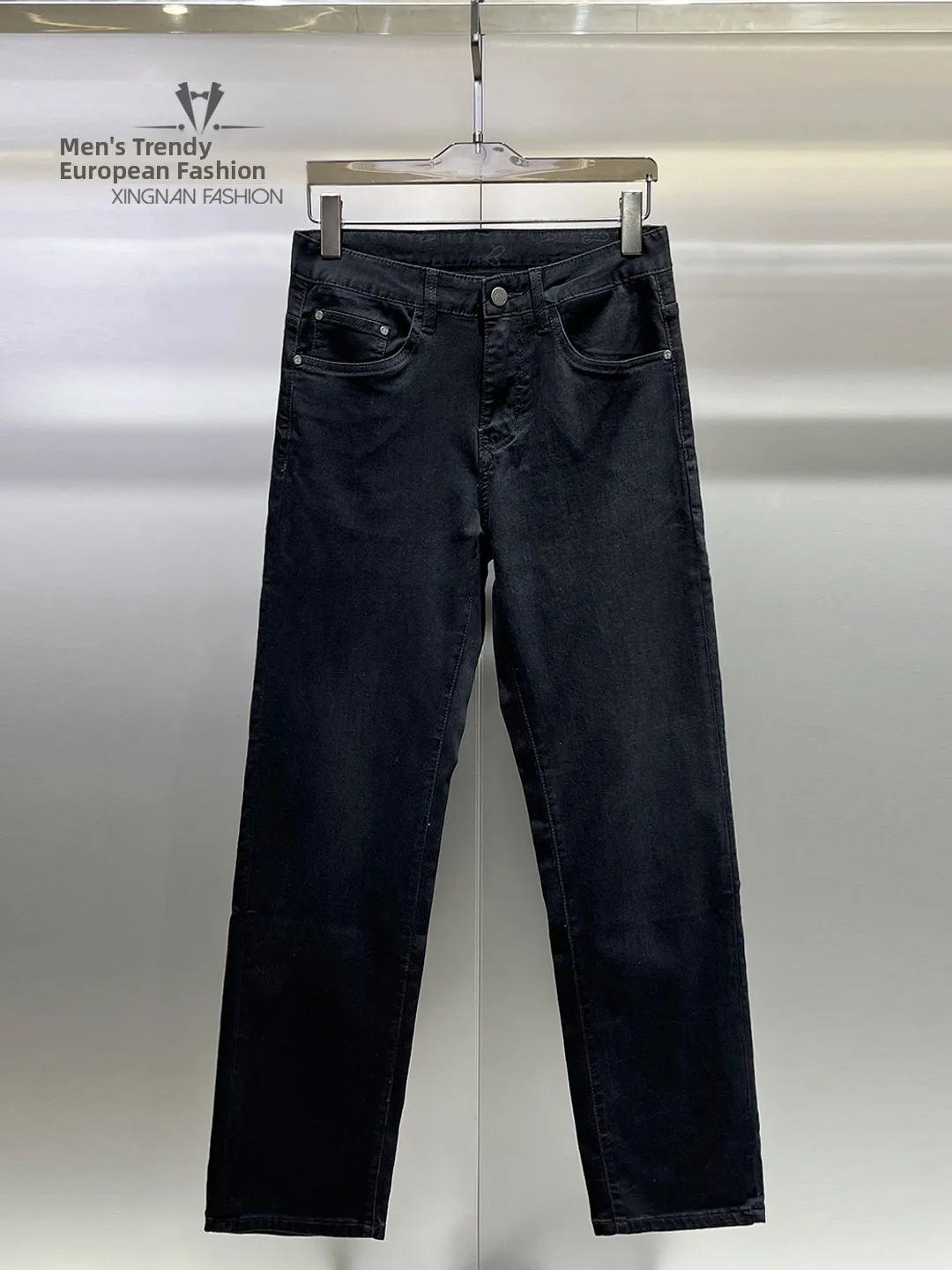 

Мужские джинсы прямого кроя из тонкого денима, однотонные, высокого качества, новая весенняя коллекция, повседневные, свободного кроя, в европейском стиле, весна 2026
