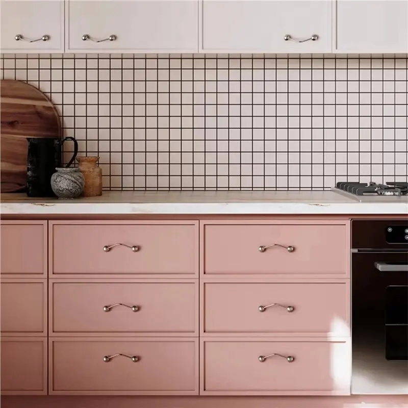 T19C 3X Design Furniture Handles Bar Pulls High-End French Drawer Knobs With Round Ball Dresser Handles
