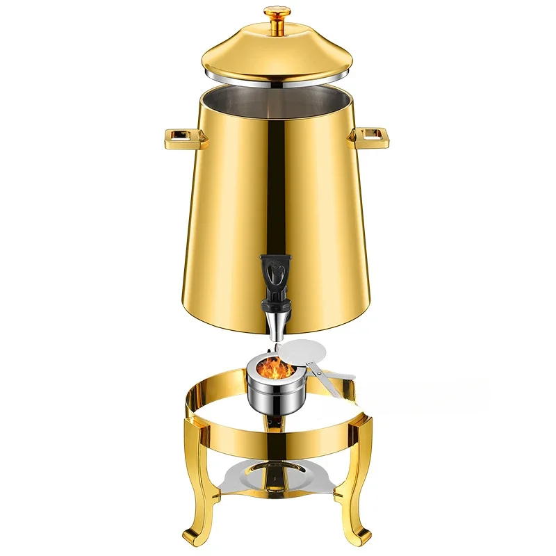 Buffet Commercial Retail 13L Hot Water Dispenser Tea Thermos Milk Dispenser Gold Copper Stainless Steel coffee urn