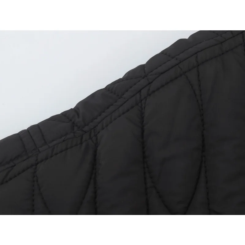 Damen-Freizeitjacke aus Baumwolle in Unifarbe mit Stehkragen, einzigartigem Designer-Look, Kordelzug in der Taille, lockerer Schnitt, Damen-Reißverschluss-Oberbekleidung – Detail 15
