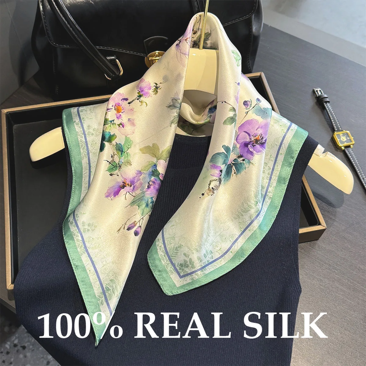 

Шарф из 100% натурального шелка, женская шаль, палантин, платок для путешествий, пляжа, защиты от солнца, пашмина, женский хиджаб, бандана, буфанда, пончо