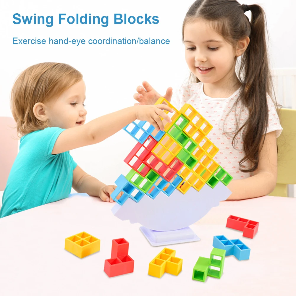 16-48 blocchi Building Block Brick Toy Balance impilati Tetra Tower Game Swing High Russian Building Blocks Stack Kid Desktop Toys