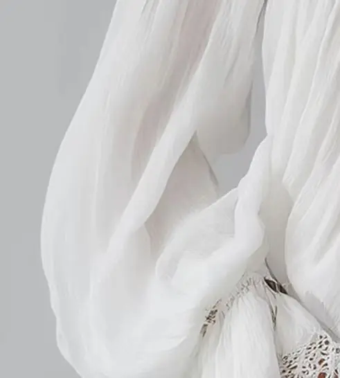 

Women's Boho Lace Off Shoulder Blouse 2026 Ruffled Lantern Sleeve Fringes Sexy Elegant Summer Vacation Party Club Soft Flowy Top