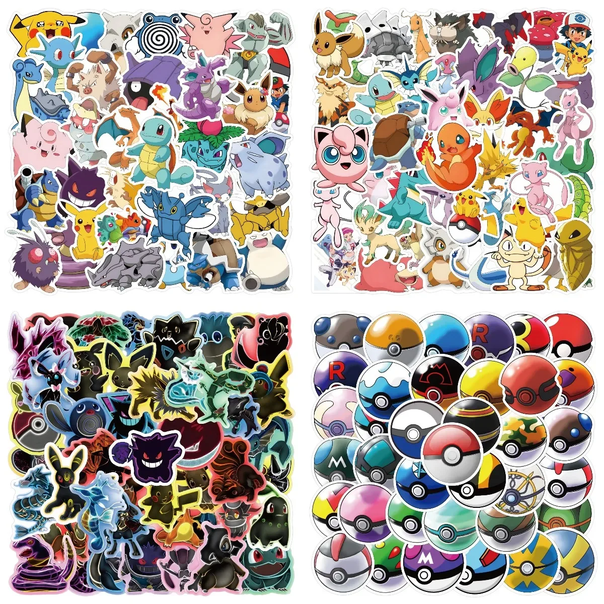 Pokémon Pikachu Stickers Charmander Decals for Decorative Skateboarding Cell Phone Water Cup Cartoon Graffiti Stickers