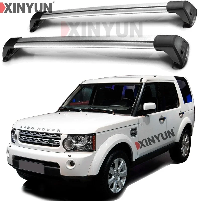 2 Pcs for LAND ROVER DISCOVERY 3/4 SUV 2004 - MAR 2017 (NAKED ROOF) Aluminum Alloy Belt Lock Led Shooting CORSS RACK