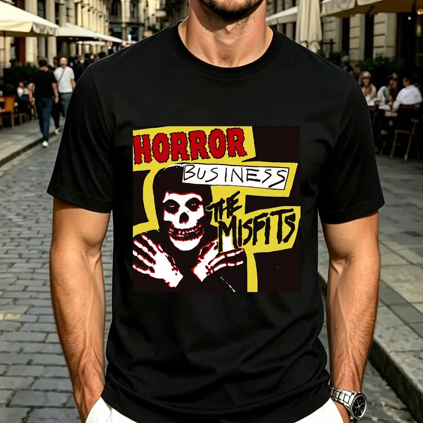 washed T Shirt Misfits Horror Business Large Danzig long sleeves vintage Washed Comfortable streetwear designer clothes fashion