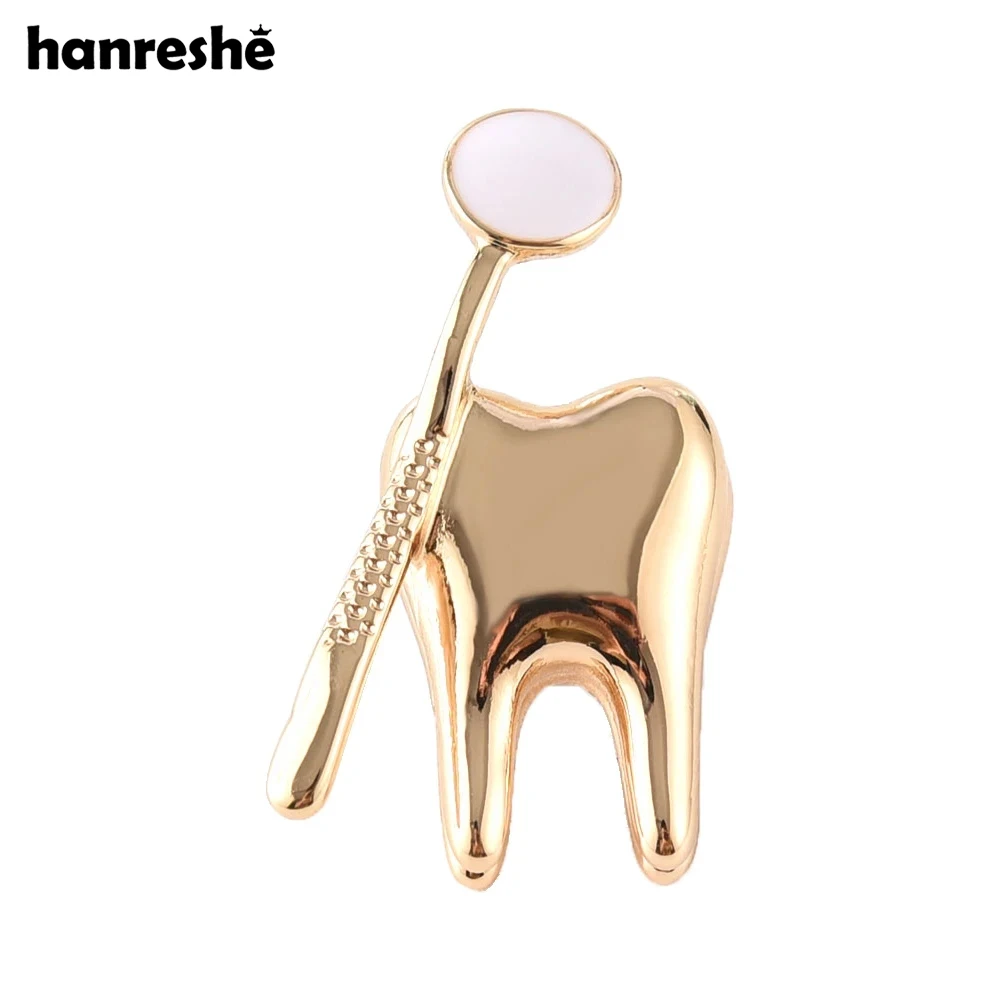 Classic Fashion Tooth Shape Cute Medical Brooch Pin For Doctor Nurse Lapel Backpack Badge Pins Jewelry Gift Accessories