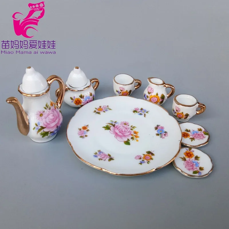 1/6 BJD Doll House Accessories Mini Desk Top China Tea Cup Bottle Set for 11.5\