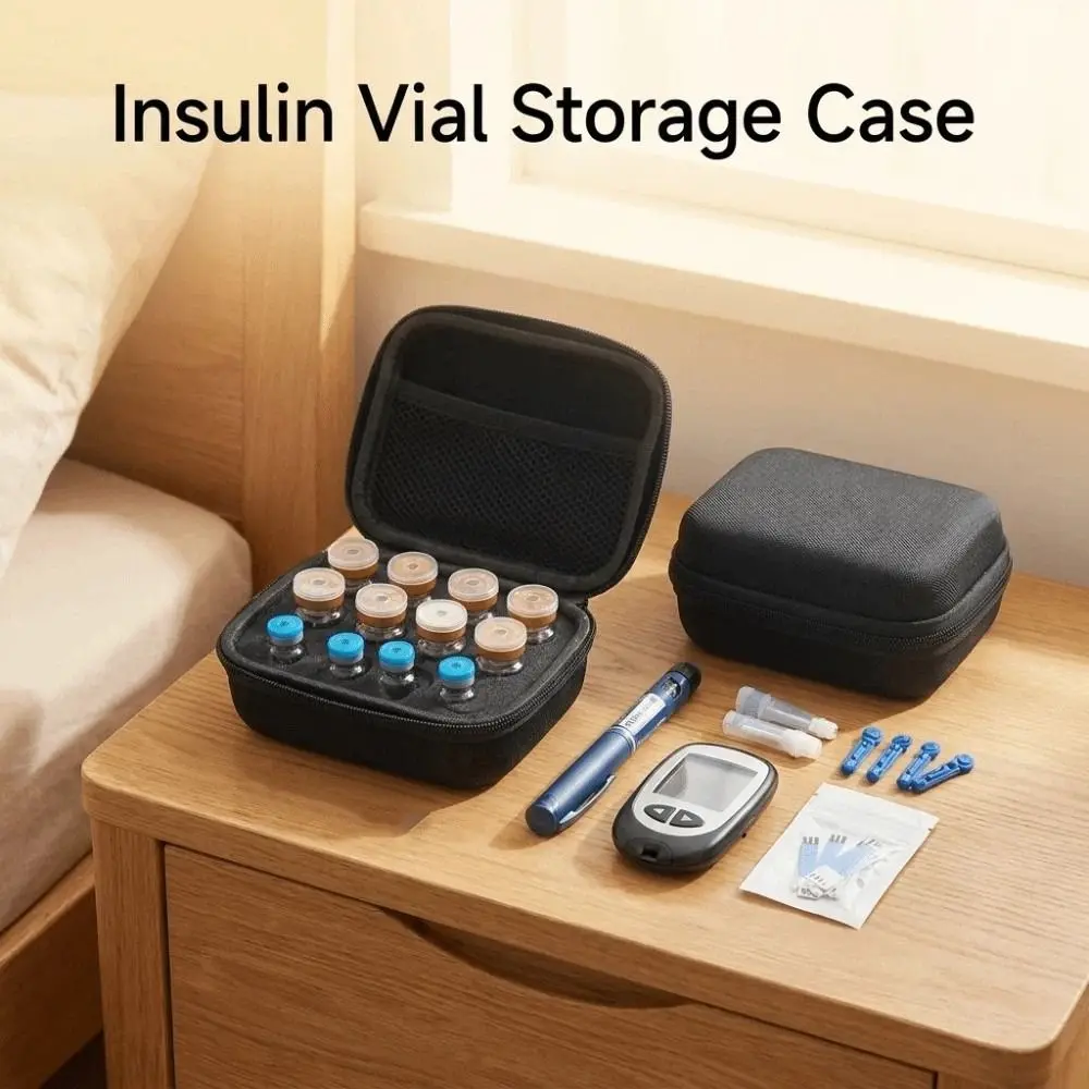 3/10ML Insulin Vial Storage Case Waterproof 12 Slots Essential Oils Carrying Box Dust-proof Shockproof Insulin Organizer