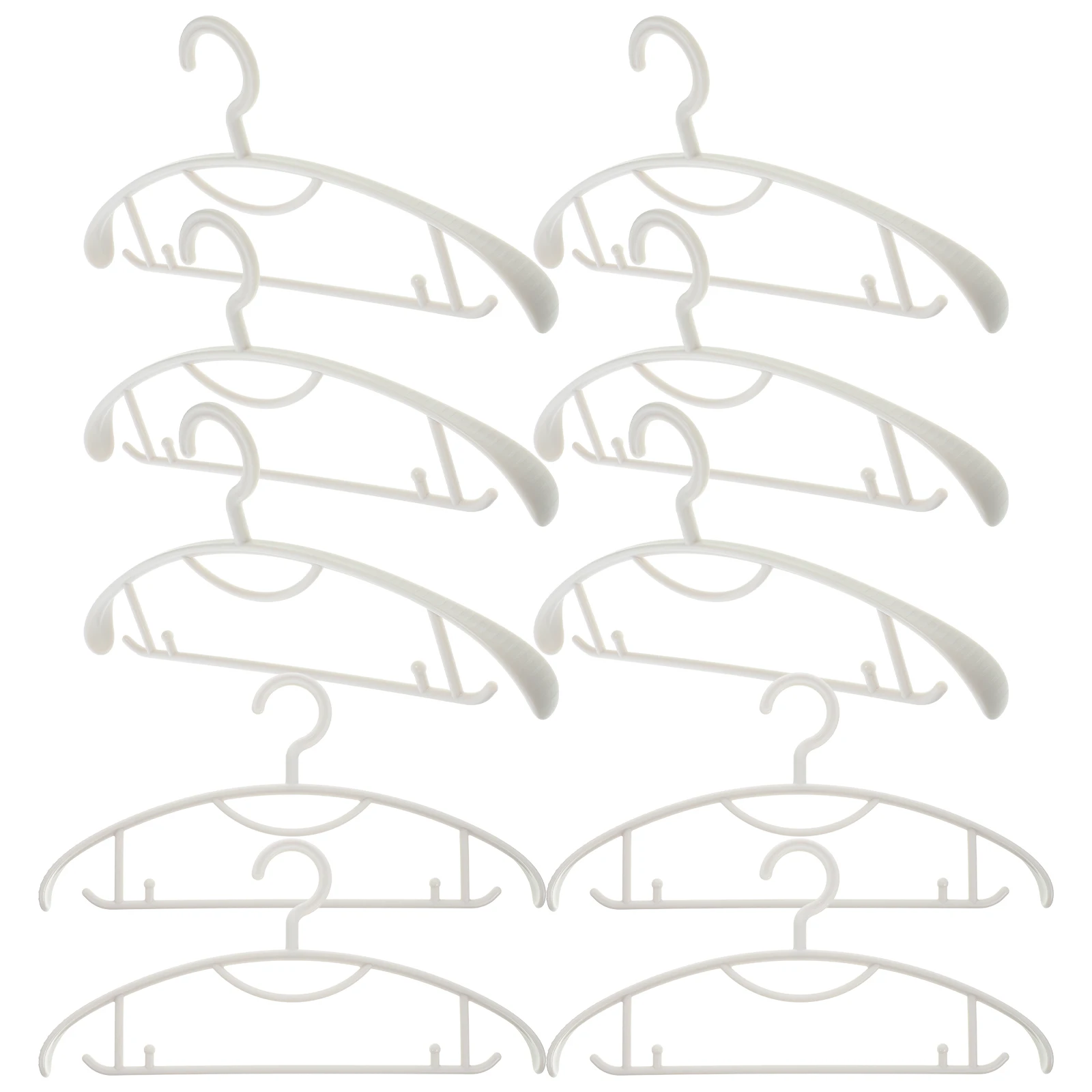

5 White Widened Non-slip Plastic Hangers for Clothes Suitable Suits Coats Dresses Home Accessories Hotel Use Anti-skid Design