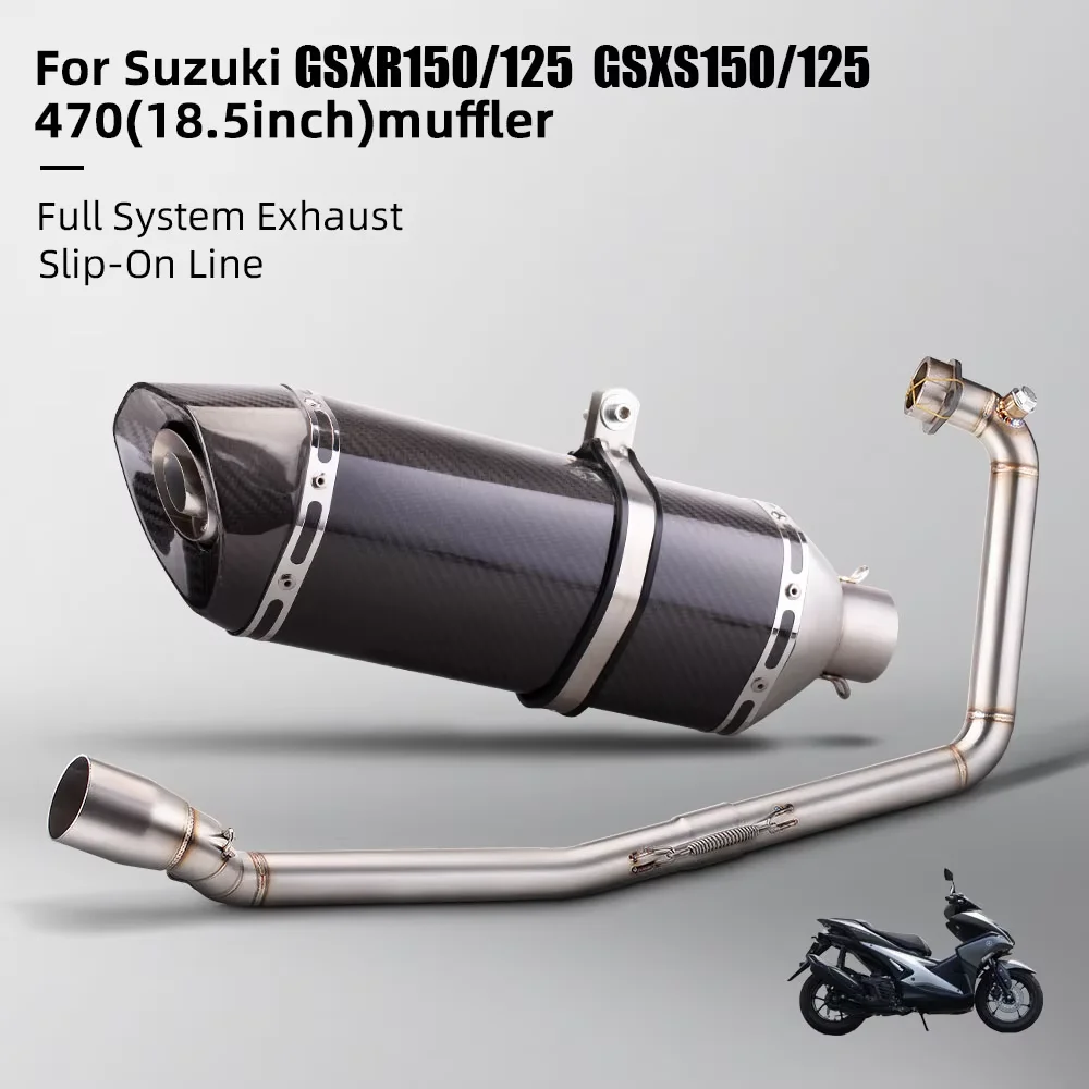 

For Suzuki GSXR150 GSX150R GSX-R150 Motorcycle Full System Exhaust Stainless Steel Front Link Pipe with Carbon Muffler