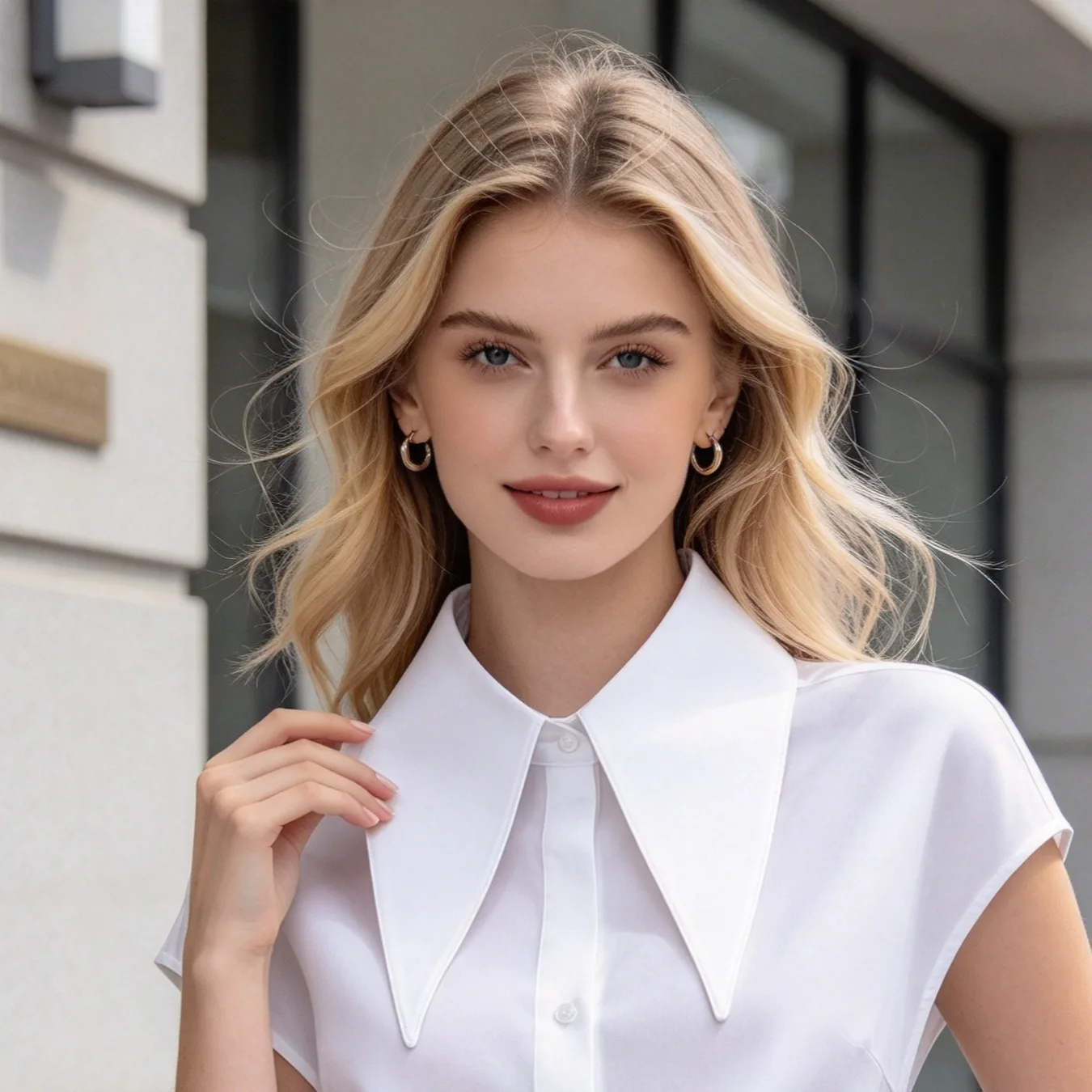 Stylish Oversized Point Fake Collar For Women Detachable Shirt Collar Neck Cover Versatile Decor Accessory Black White Optional
